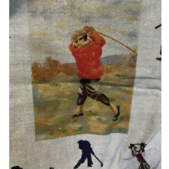 Vintage Colours Alexander Julian Golf Print Shirt Sz XL 17 17.5 Players Golfing - Picture 3 of 8
